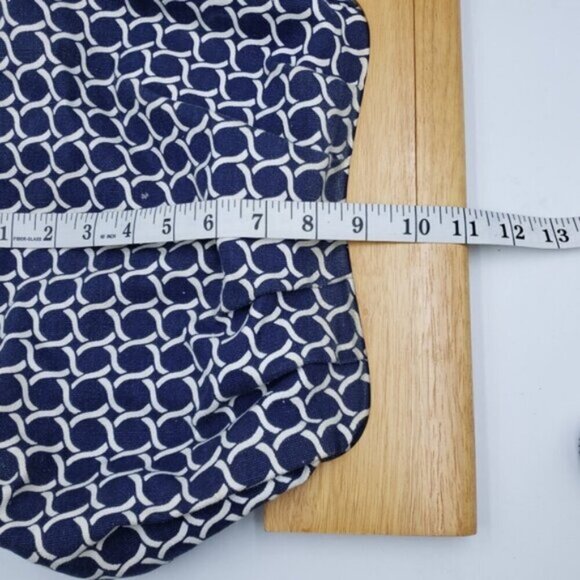 Old Navy Retro Style Wood handle Clutch Navy Blue Off White - Picture 10 of 15